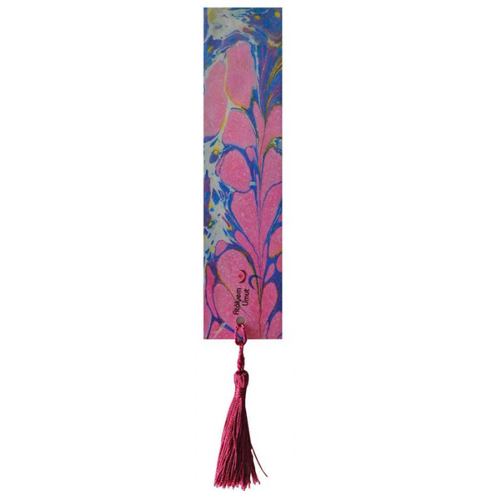 Pink Blue Tasseled Bookmark